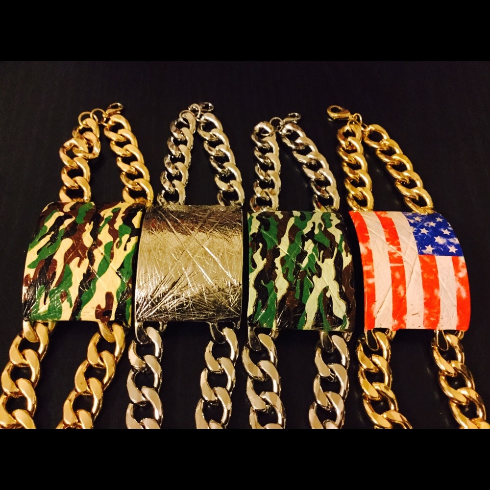 Metal statement bracelets
